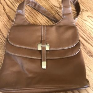 Brown saddlebag style purse